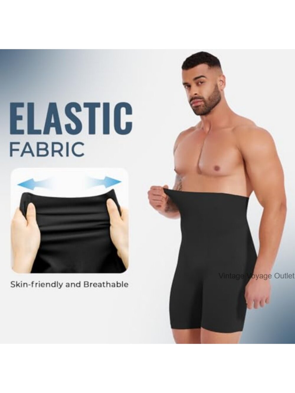 Men's Tummy Control Shapewear Shorts High Waist Compression Underwear - Picture 3 of 6